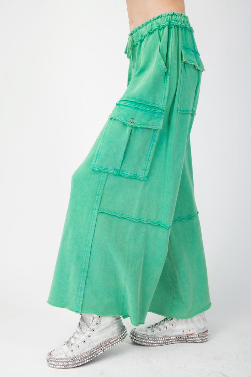 Comfy Trends Washed Green Pants