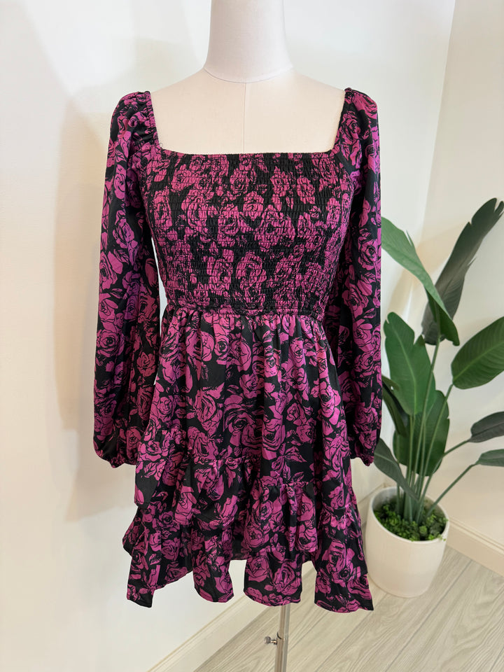 Black Orchid Floral Smocked Dress