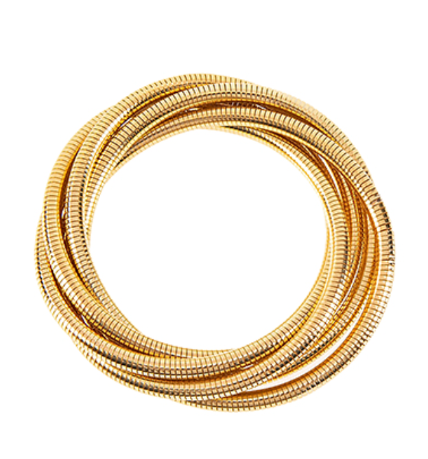 Gold 5 strand omega bracelet set
