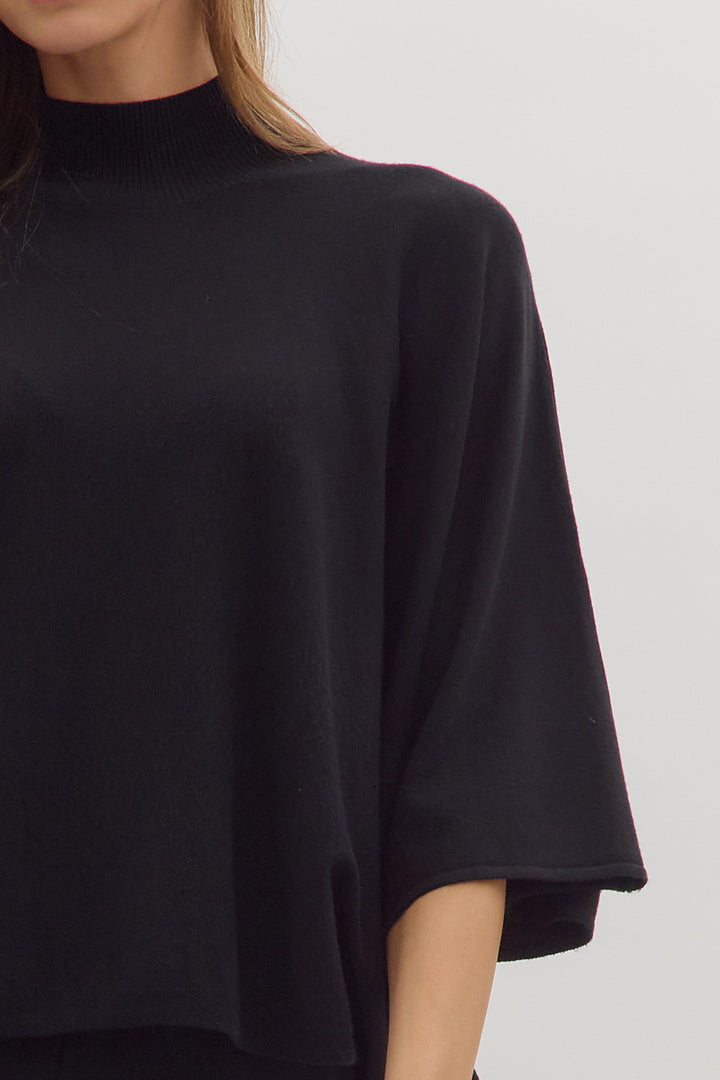 black dolman sleeve entro top womens details