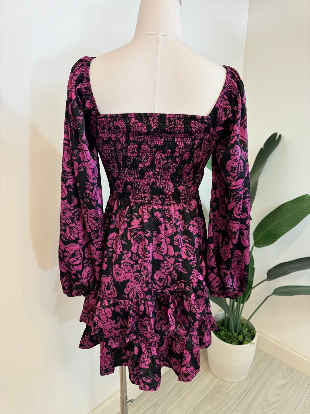 Black Orchid Floral Smocked Dress