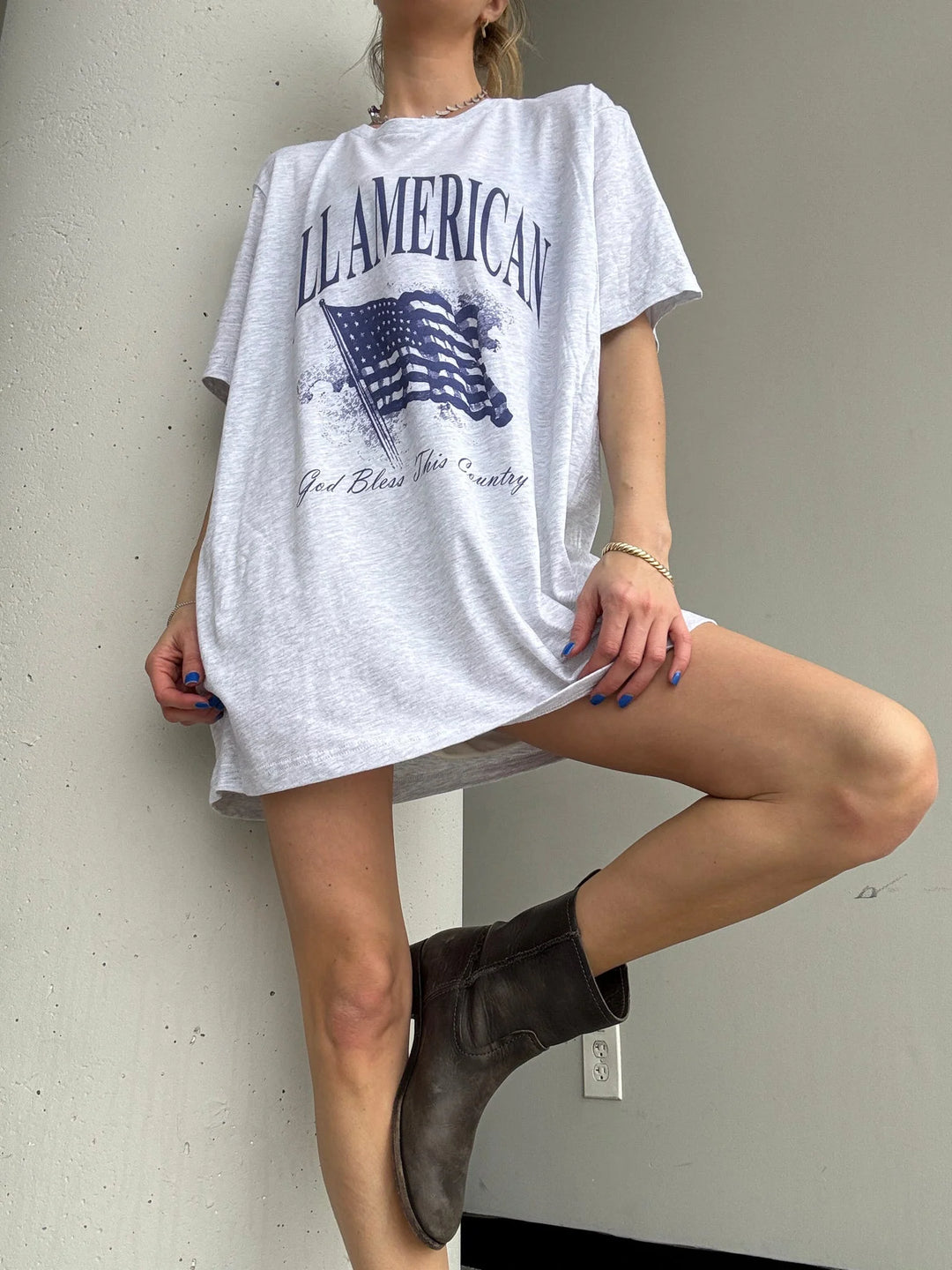 Women's grey all american graphic tee