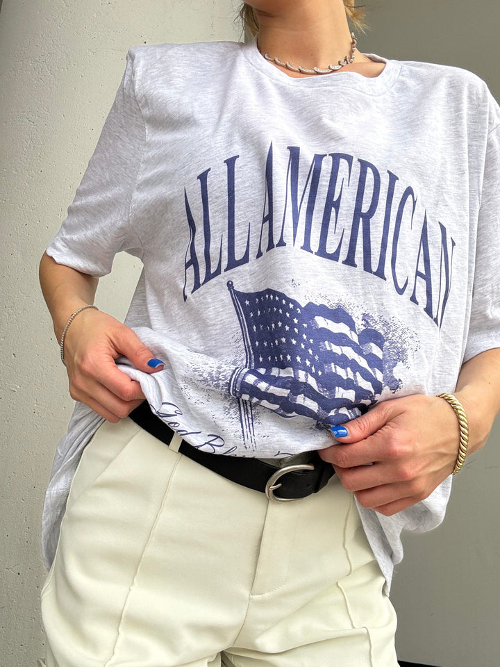 Women's grey all american graphic tee
