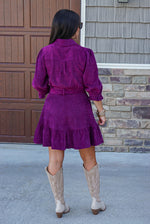 Violet Purple Autumn corduroy dress