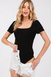 square neck black bodysuit
