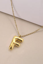 Gold bubble balloon initial F necklaces