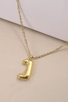 Gold bubble balloon initial J necklaces