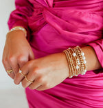 Beaded Blonde Harper pearl and gold beaded bracelets