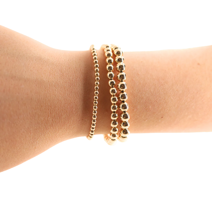 Beaded Blondes 6mm gold beaded bracelets