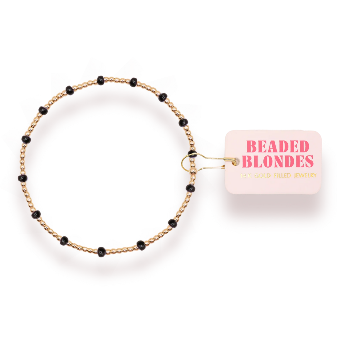 Beaded blondes black dainty poppi bracelet