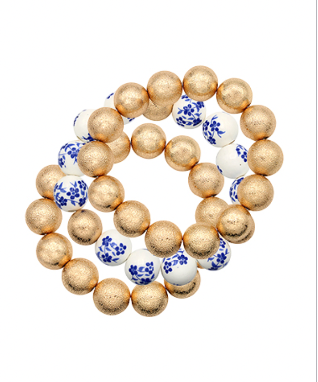BLUE chinoiserie bracelet set