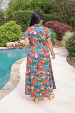 women's high end tropical summer maxi dress