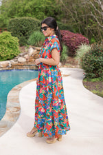 women's high end tropical summer maxi dress