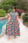 women's high end tropical summer maxi dress