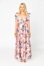 Buddy Love Lilly sweetheart neckline maxi dress in Sweet talkin floral peach print