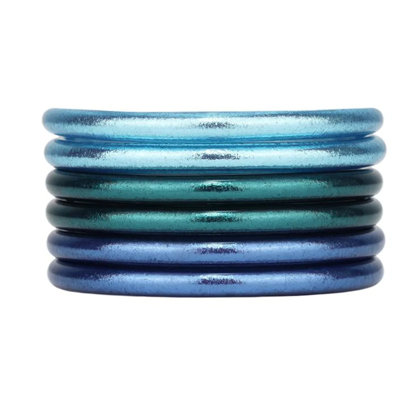 BudhaGirl All the Oceans Stack all weather bangle bracelets