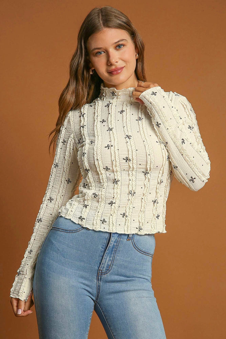 Bows And Lace Natural Top