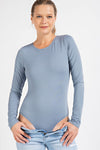 Chambray blue longsleeve bodysuit