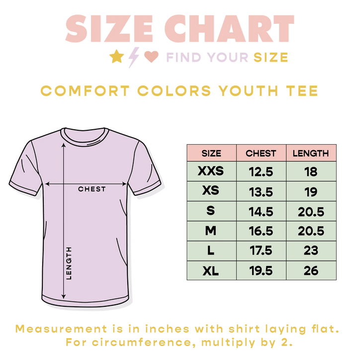 comfort color youth size chart