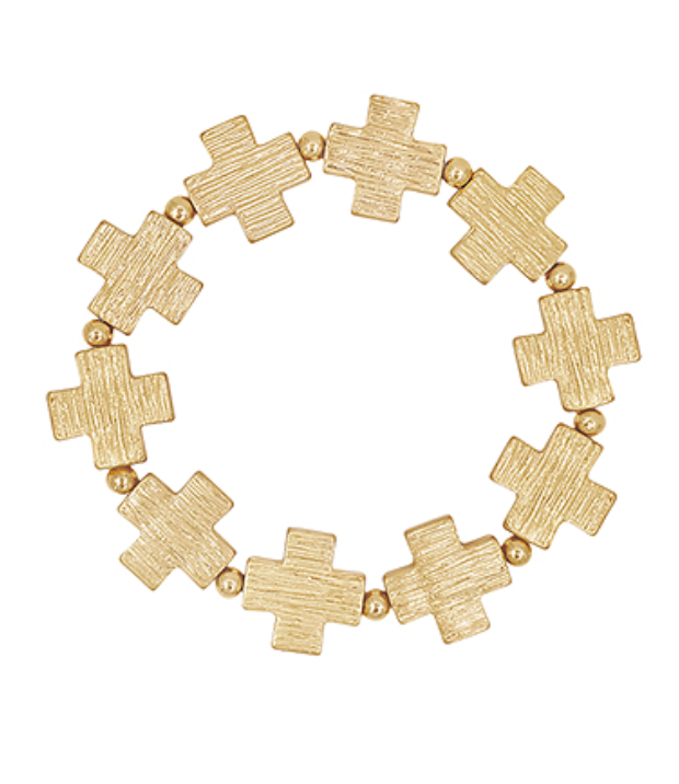 Gold bracelet with cross-shaped links 