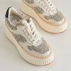 Dolce Vita Dandi Black and Natural raffia platform sneakers