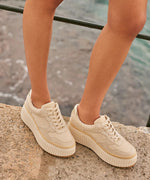 Dolce Vita Dandi sandstone knit platform sneakers