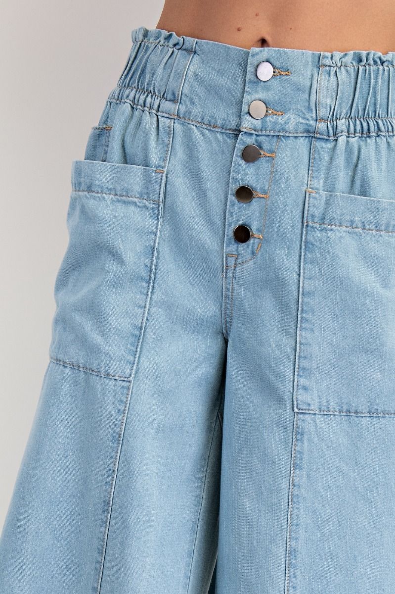 EASEL wide leg denim pants flowy