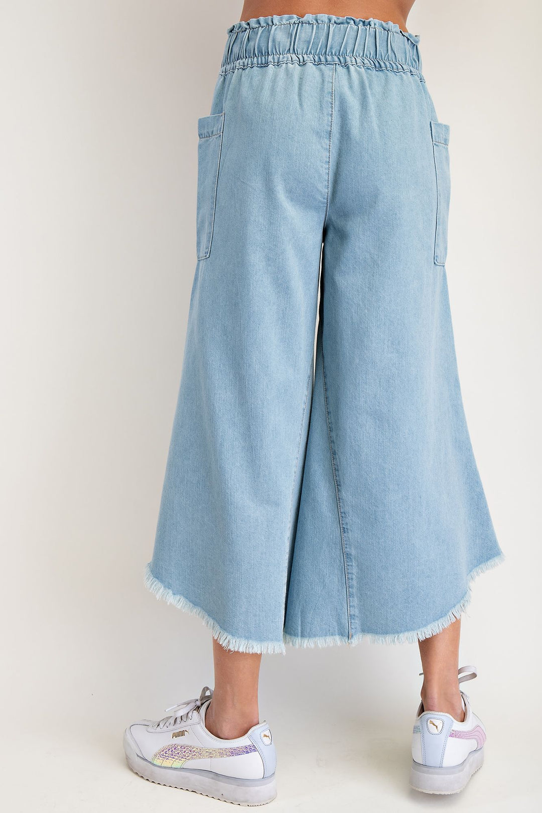 EASEL wide leg denim pants flowy