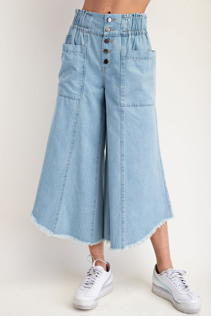 EASEL wide leg denim pants flowy