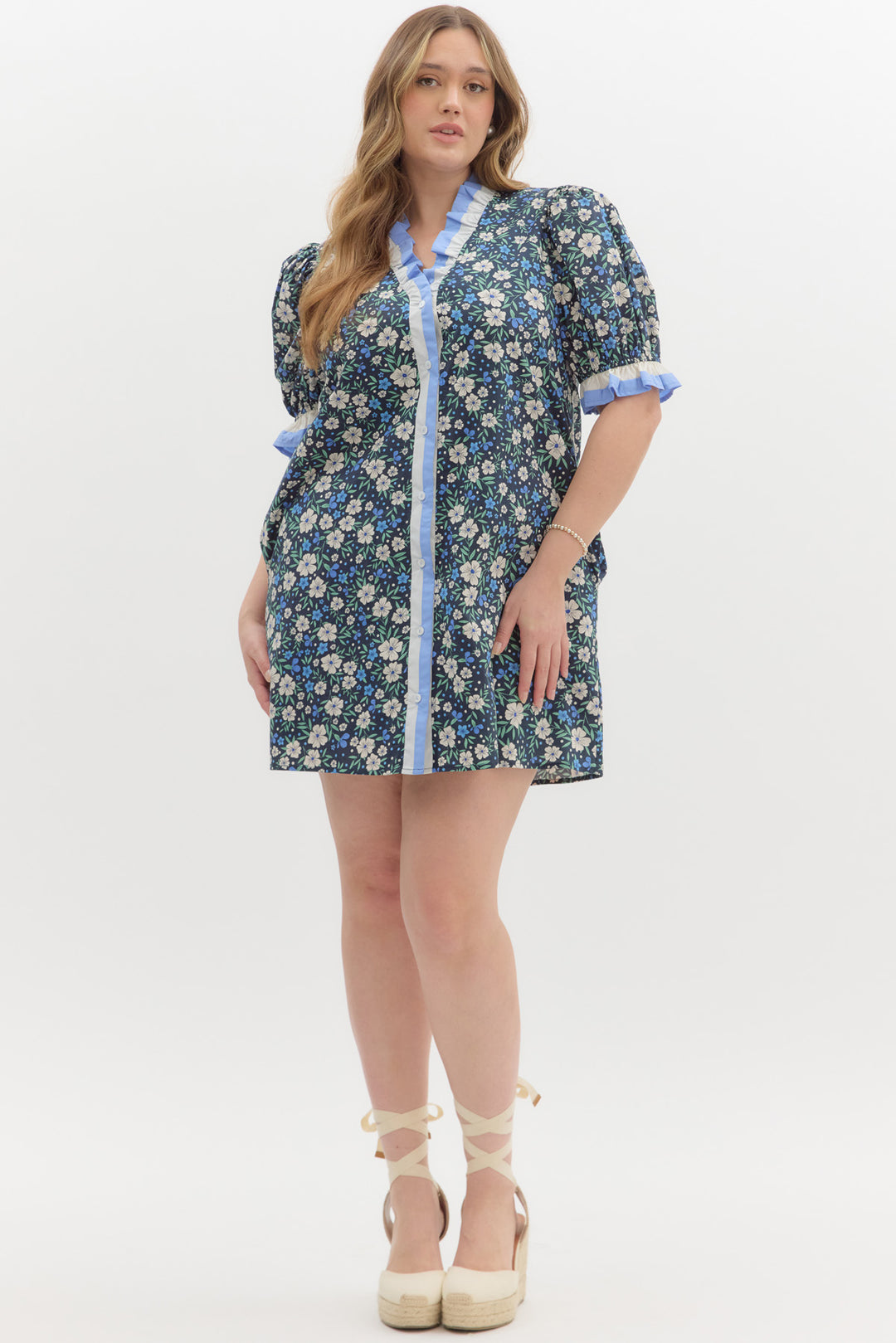 entro navy floral plus size dress