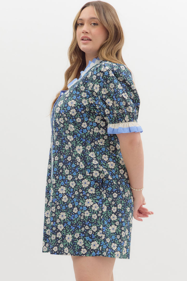 entro navy floral plus size dress