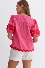 Entro ric rack pink red babydoll top