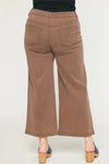 plus size brown wide leg denim pants