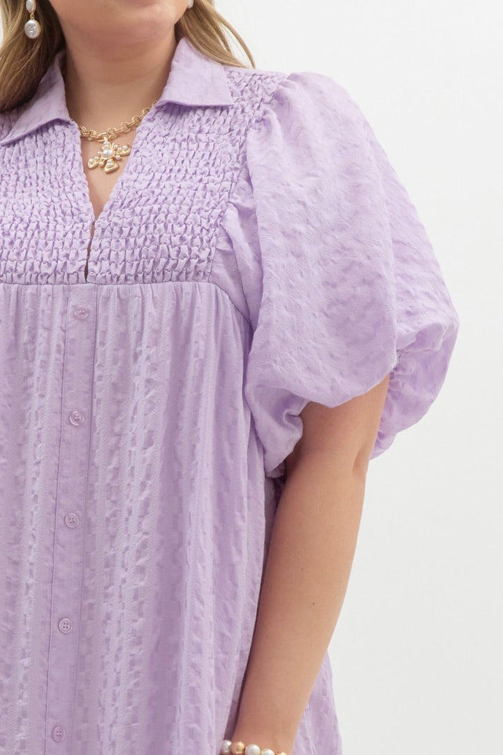 Women's lavender textured Easter midi dress