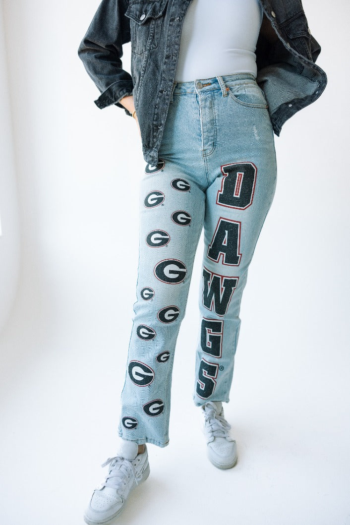 Gameday social UGA denim jeans