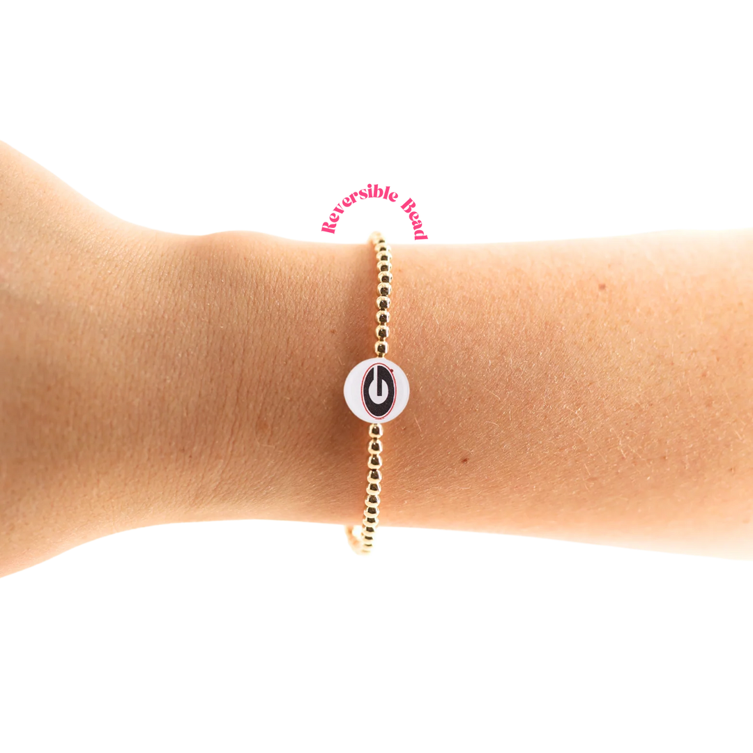 Beaded Blondes Gold beaded bracelet with Georgia bulldogs "G" logo