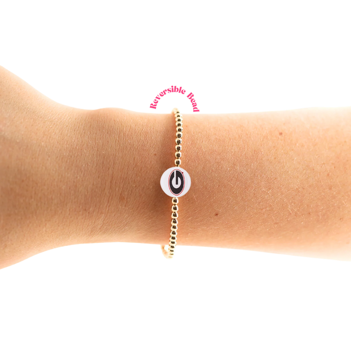 Beaded Blondes Gold beaded bracelet with Georgia bulldogs "G" logo