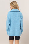 BLUE SWEATER HALF zip pullover