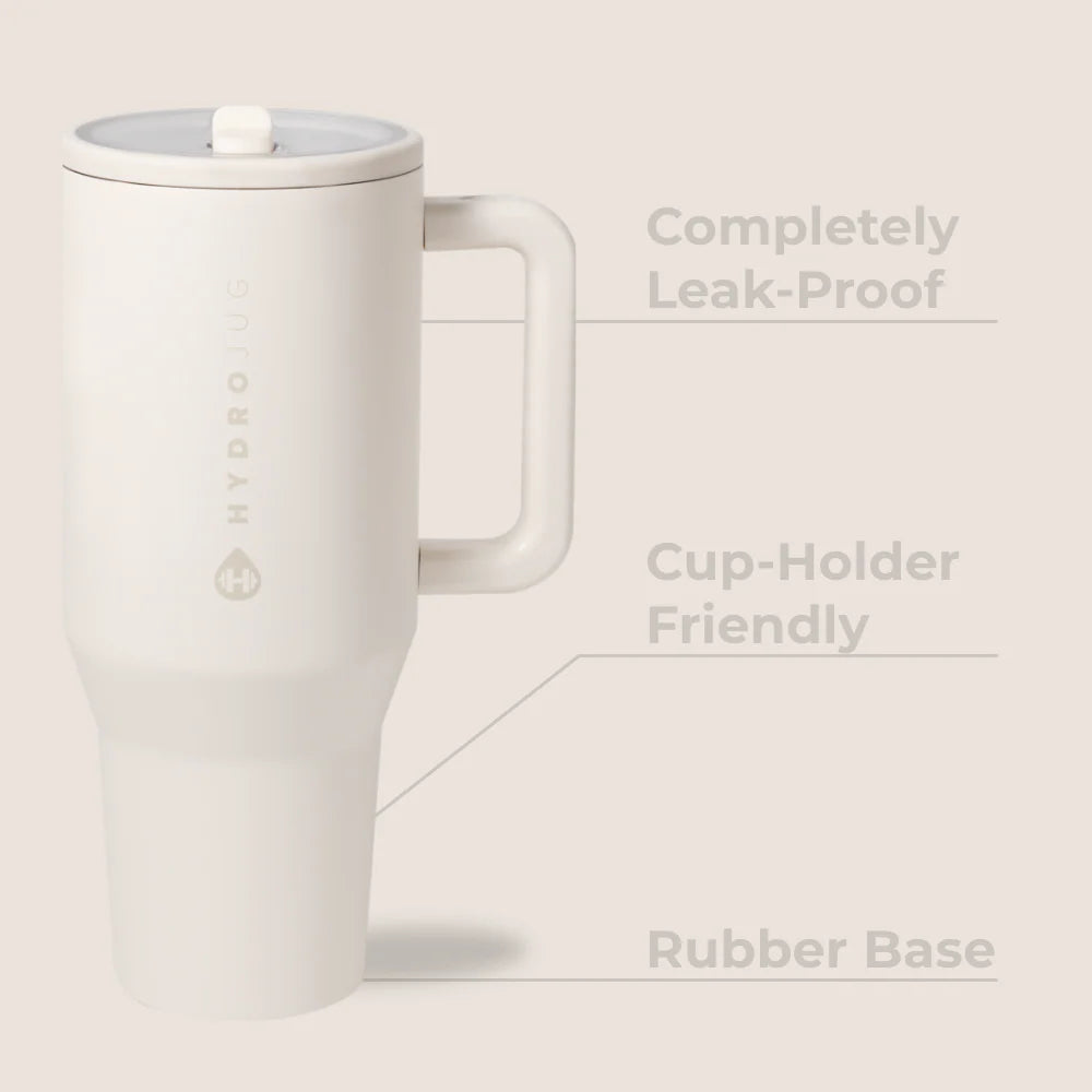 HydroJug cream 40 oz travel tumbler