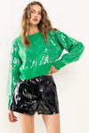 Tis The Sequin Green Sweater