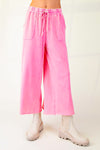 washed wide leg pants pink easel