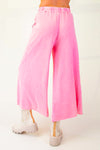 washed wide leg pants pink easel