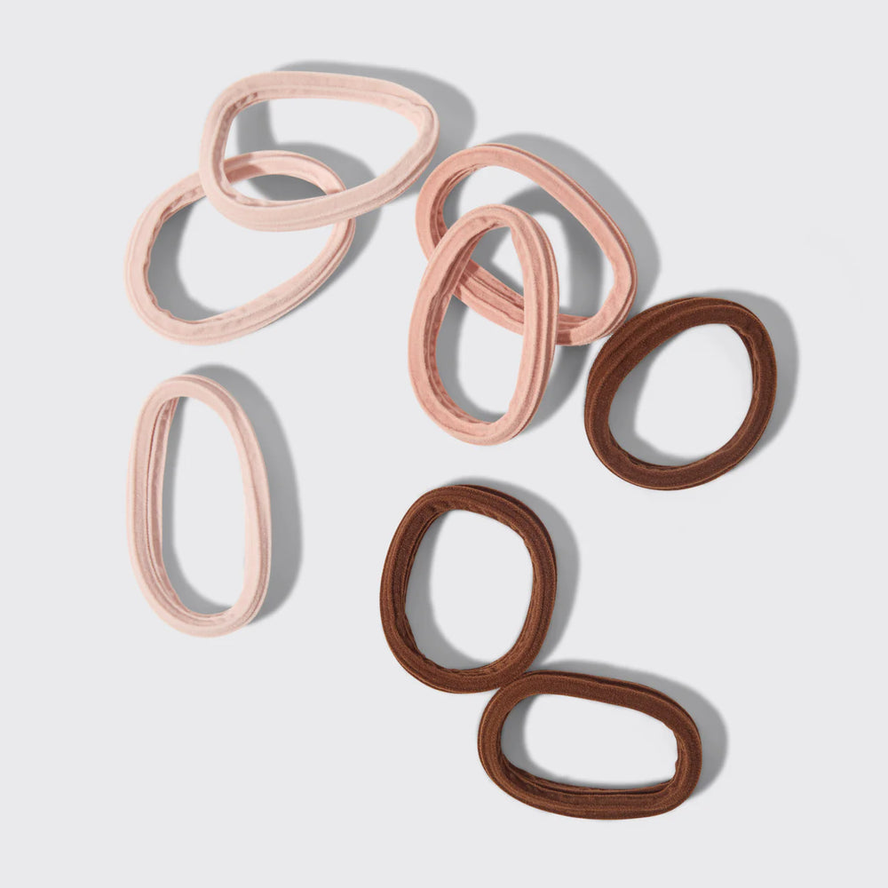 Set of pink and brown hair ties 