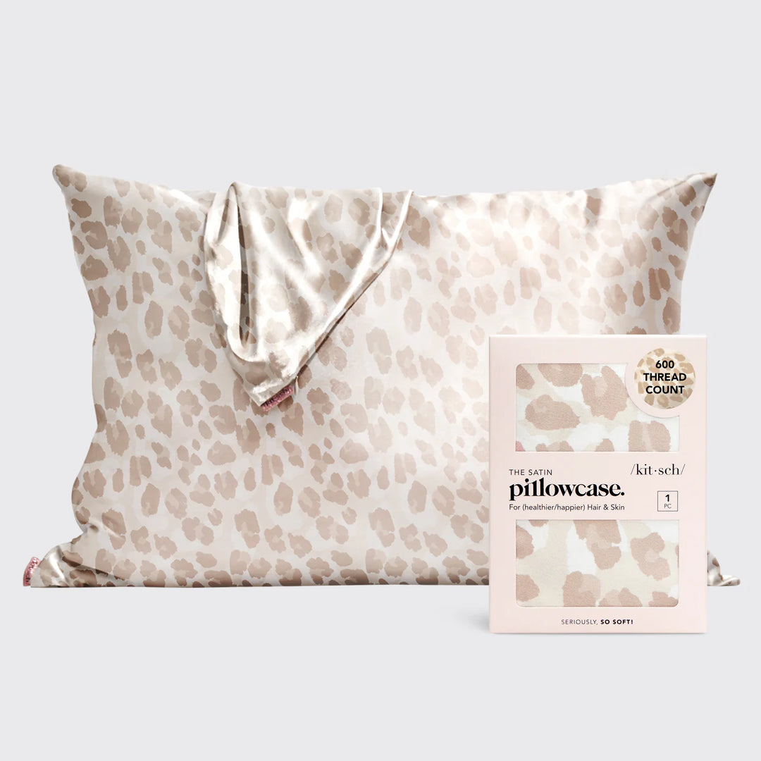 Kitsch muted Leopard print satin pillowcase 