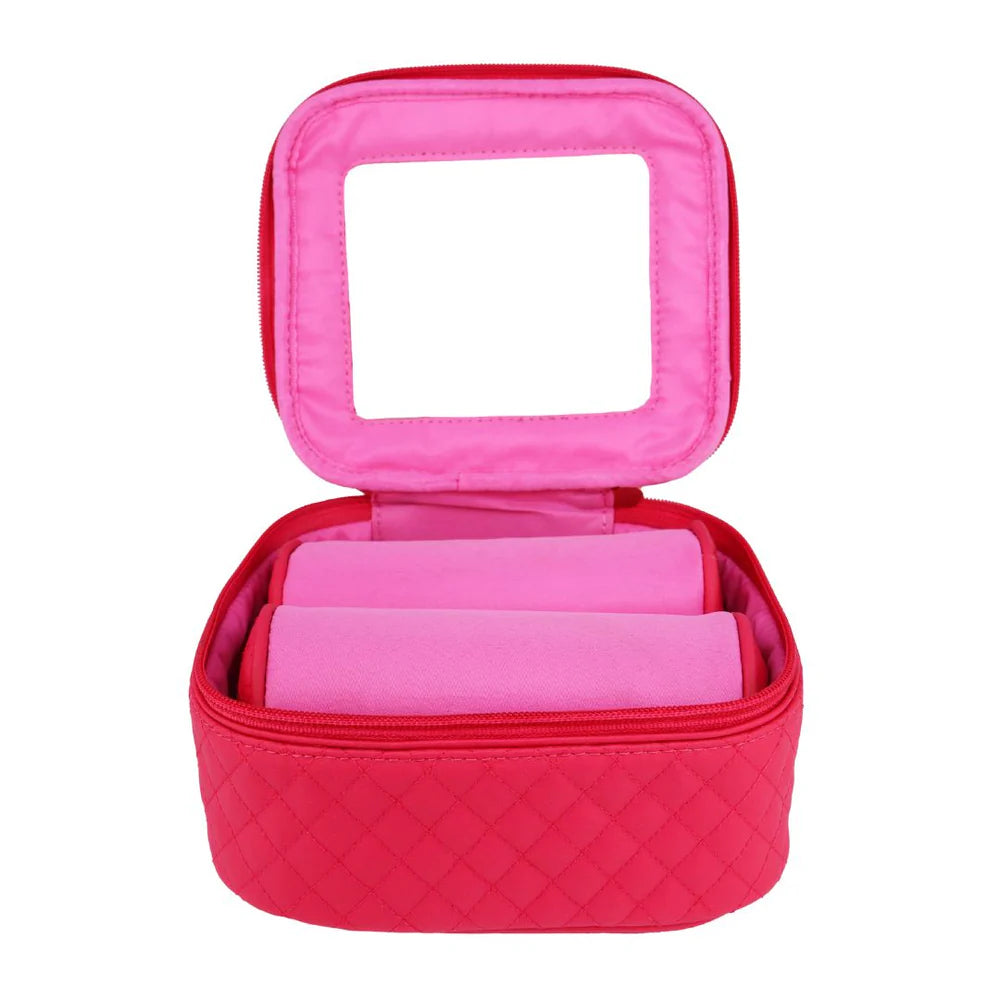 budha girl large travel case pink showing case open