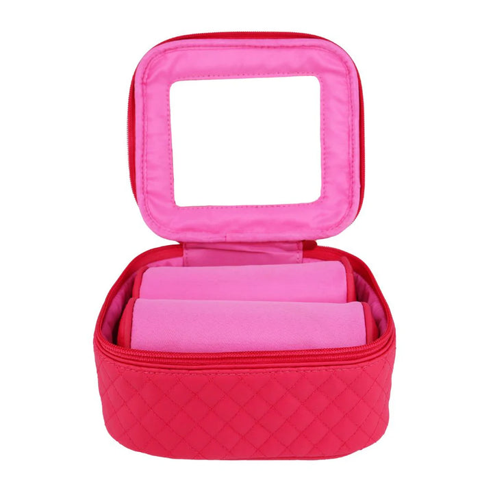 budha girl large travel case pink showing case open