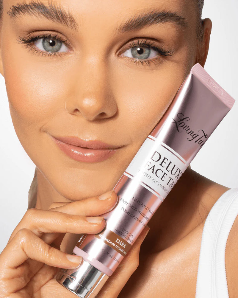 Loving Tan deluxe face tanning cream in dark