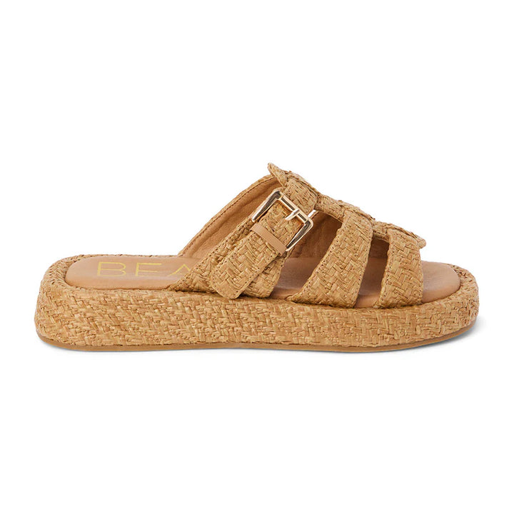 Women's Matisse raffia slide on cognac fisherman sandals