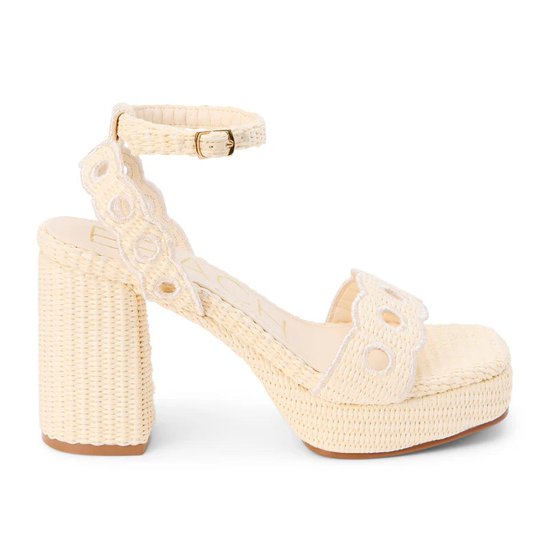 Women's  Moorea ivory rafia platform heeled sandals by Matisse, right side