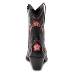 Matisse Amber black and pink embroidered western boot